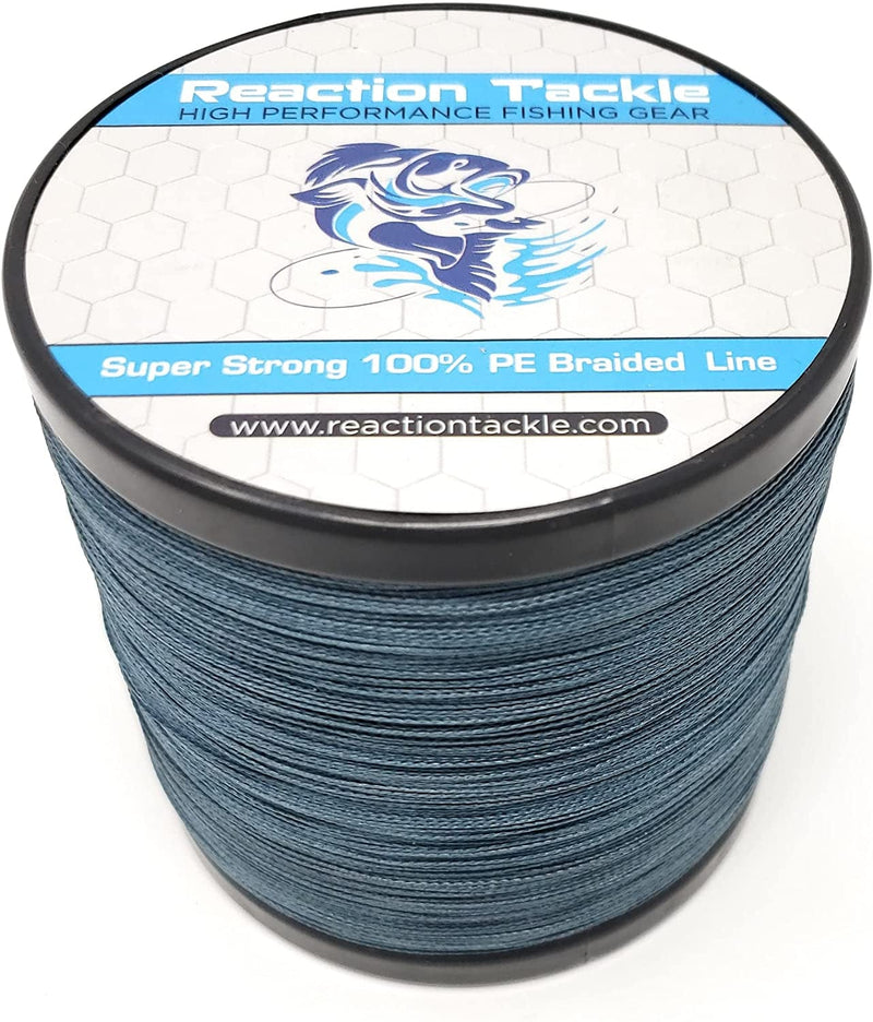 Reaction Tackle Braided Fishing Line - Pro Grade Power Performance for Saltwater or Freshwater - Colored Diamond Braid for Extra Visibility Sporting Goods > Outdoor Recreation > Fishing > Fishing Lines & Leaders Reaction Tackle Low Vis Gray 65 LB (1000 yards) 
