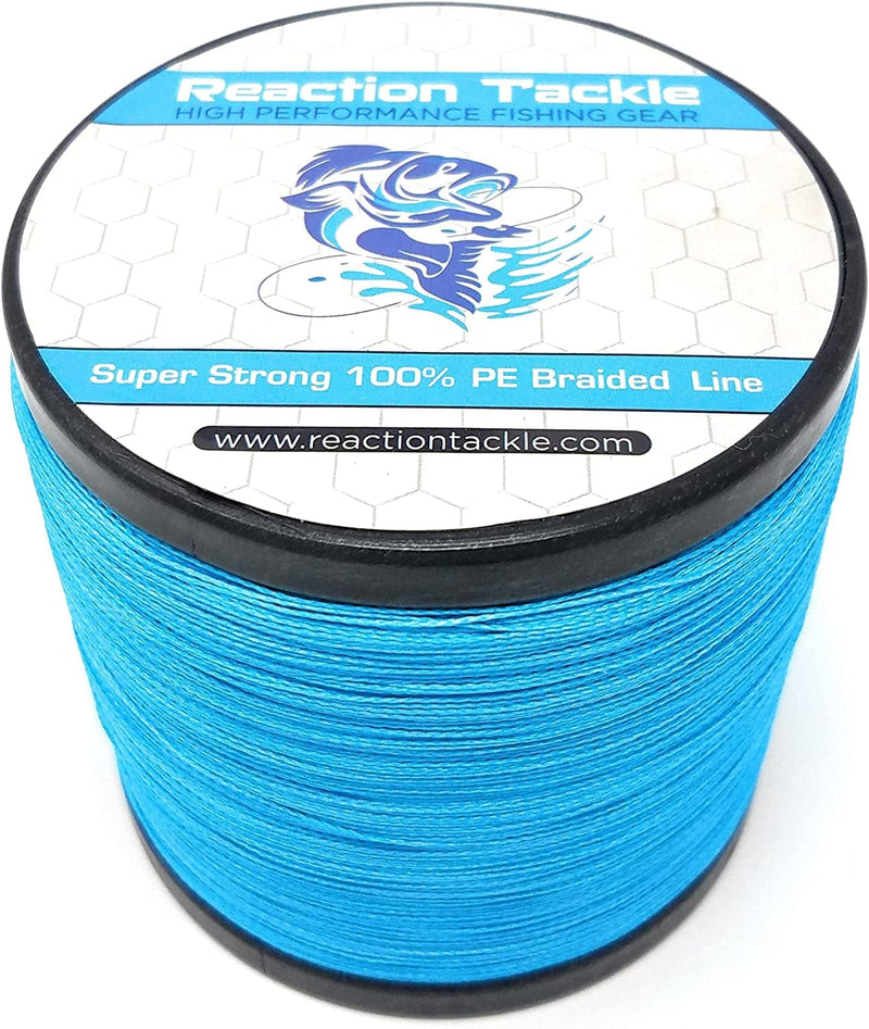 Reaction Tackle Braided Fishing Line - Pro Grade Power Performance for Saltwater or Freshwater - Colored Diamond Braid for Extra Visibility Sporting Goods > Outdoor Recreation > Fishing > Fishing Lines & Leaders Reaction Tackle Sea Blue 50 LB (1500 yards) 