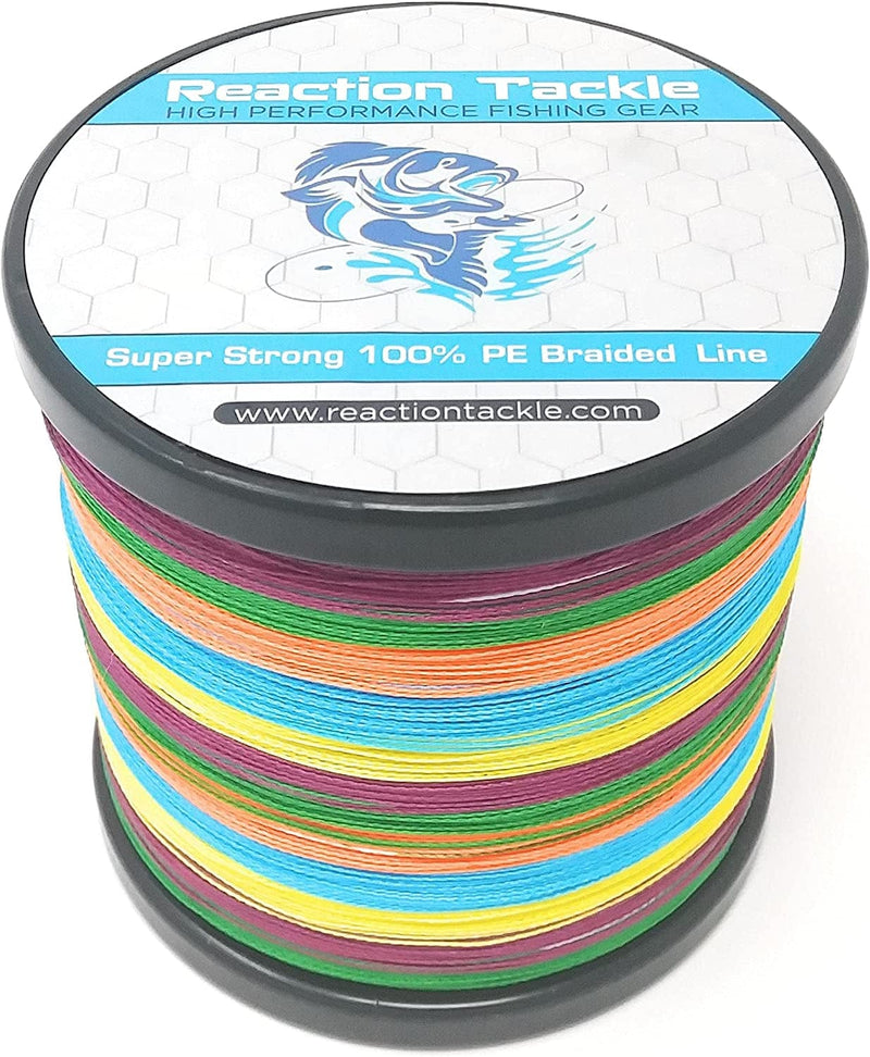 Reaction Tackle Braided Fishing Line - Pro Grade Power Performance for Saltwater or Freshwater - Colored Diamond Braid for Extra Visibility