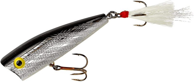 Rebel Lures Pop-R Topwater Popper Fishing Lure Sporting Goods > Outdoor Recreation > Fishing > Fishing Tackle > Fishing Baits & Lures Rebel Silver/Black Magnum Pop-r (1/2 Oz) 