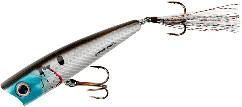 Rebel Lures Pop-R Topwater Popper Fishing Lure Sporting Goods > Outdoor Recreation > Fishing > Fishing Tackle > Fishing Baits & Lures Rebel Silver Shiner Super Pop-r (5/16 Oz) 