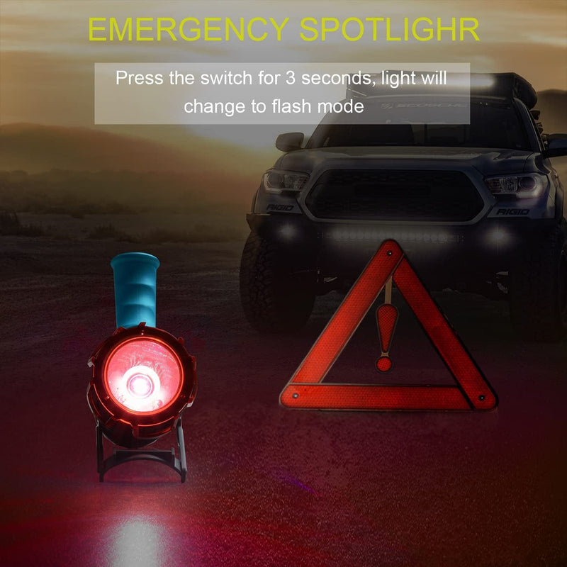 Rechargeable Spotlight,18W IPX7 Water-Resistant Flashlight, Super Bright 6000 Lumens Led,10000Mah 20H Ultra-Long Standby,Ideal Spotlight for Boating, Camping, Hiking, Hurricane Survival(Blue)
