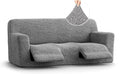 Recliner Sofa Cover - Reclining Couch Slipcover - Soft Polyester Fabric Slipcover - 1-Piece Form Fit Stretch Furniture Protector - Microfibra Collection - Silver Grey (Couch Cover) Home & Garden > Decor > Chair & Sofa Cushions PAULATO BY GA.I.CO. Silver Grey Reclining Sofa 