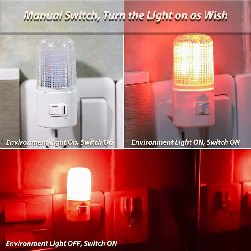 Red LED Night Light, Plug in Night Light with Manual Switch, on off Nightlight for Bathroom, Kids Room, Bedroom, Kitchen, Hallway Home & Garden > Lighting > Night Lights & Ambient Lighting SerieCozy   