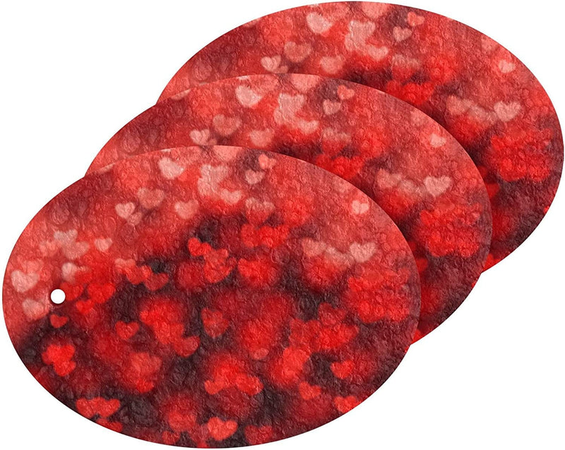 Red Shiny Hearts Kitchen Sponges Valentine'S Day Love Spring Flowers Cleaning Dish Sponges Non-Scratch Natural Scrubber Sponge for Kitchen Bathroom Cars, Pack of 3 Home & Garden > Household Supplies > Household Cleaning Supplies Eionryn   