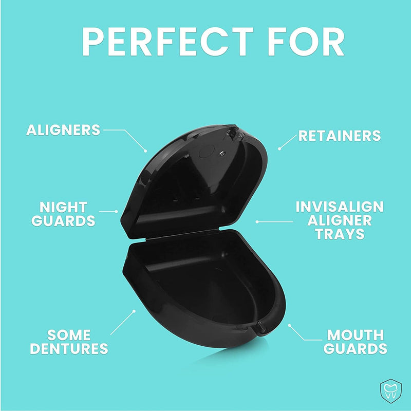 Retainer Cleaner and 2-Pack Retainer Case (Black) Perfect for Cleaning and Protecting Dental Appliance, Retainer, Mouth Guard, Clear Aligners, Fresh Knight Home & Garden > Household Supplies > Household Cleaning Supplies FRESH KNIGHT   
