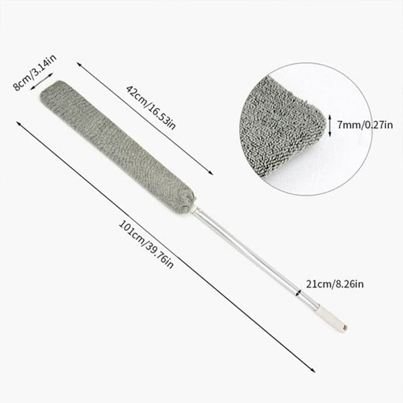 Retractable Gap Dust Cleaner, Microfiber Hand Duster, under Fridge & Appliance Duster, Telescopic Dust Brush for Wet and Dry, Cleaning Tools for Home Bedroom Kitchen (1PCS)