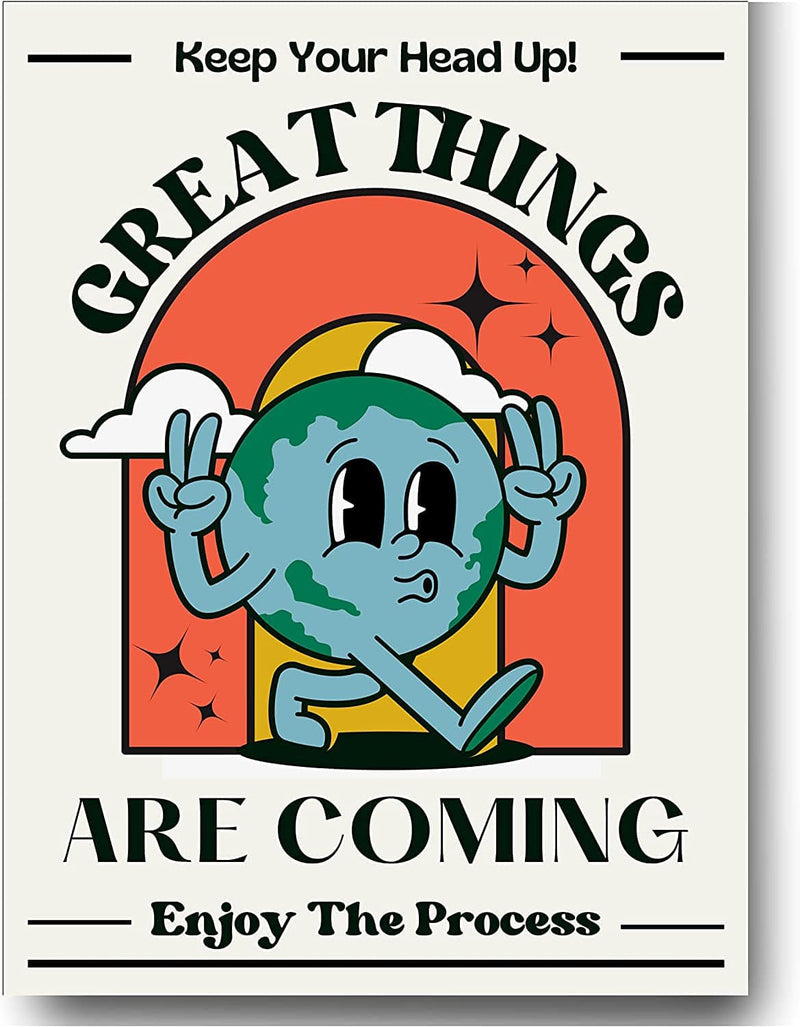 Retro Poster Wall Art Print, Positive Quote Funny Motivational Inspirational That Girl Room Decor Aesthetic for Teen Girls , College Apartment Dorm Bedroom, Cute Trendy Wall Decor, 60S 70S 80S Poster Home & Garden > Decor > Artwork > Posters, Prints, & Visual Artwork Lava Land Enjoy the process  