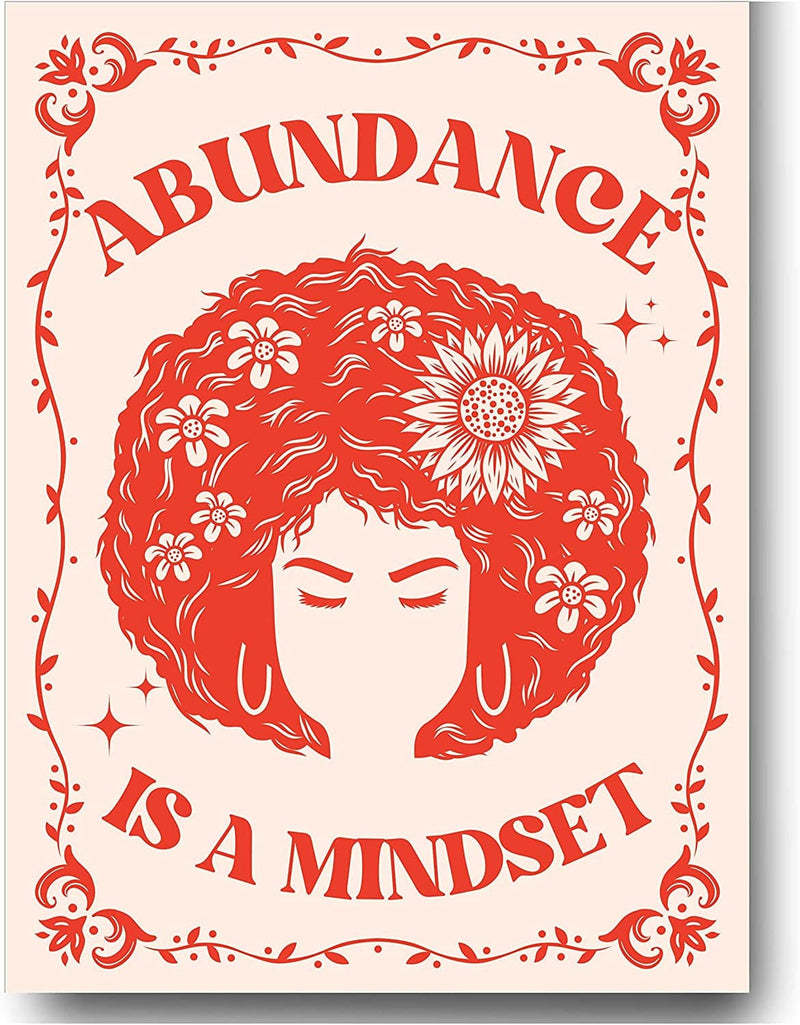 Retro Poster Wall Art Print, Positive Quote Funny Motivational Inspirational That Girl Room Decor Aesthetic for Teen Girls , College Apartment Dorm Bedroom, Cute Trendy Wall Decor, 60S 70S 80S Poster Home & Garden > Decor > Artwork > Posters, Prints, & Visual Artwork Lava Land Abundance Is a Mindset  
