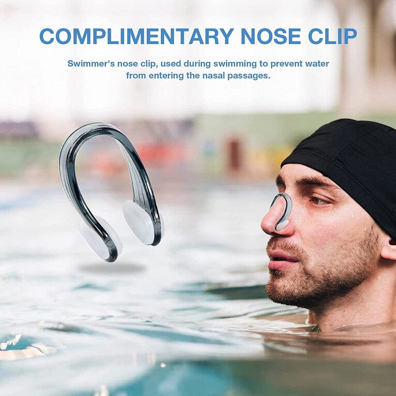 Reusable Swimmer Earplugs for Adult 2 Pairs with Nose Clip, Waterproof Silicone Ear Plugs for Swimming,Showering,Surfing and Sleeping Sporting Goods > Outdoor Recreation > Boating & Water Sports > Swimming LYSIAN   