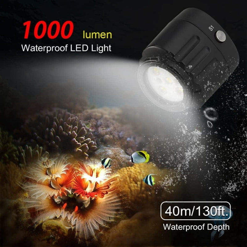 Rheross SL-18 60Meter Diving Fill LED Light Underwater LED Photography Waterproof Fill Light for HERO9 HERO8