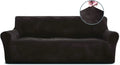 RHF Velvet-Sofa Slipcover, Stretch Couch Covers for 3 Cushion Couch-Couch Covers for Sofa-Sofa Covers for Living Room,Couch Covers for Dogs, Sofa Slipcover,Couch Slipcover(Beige-Sofa)