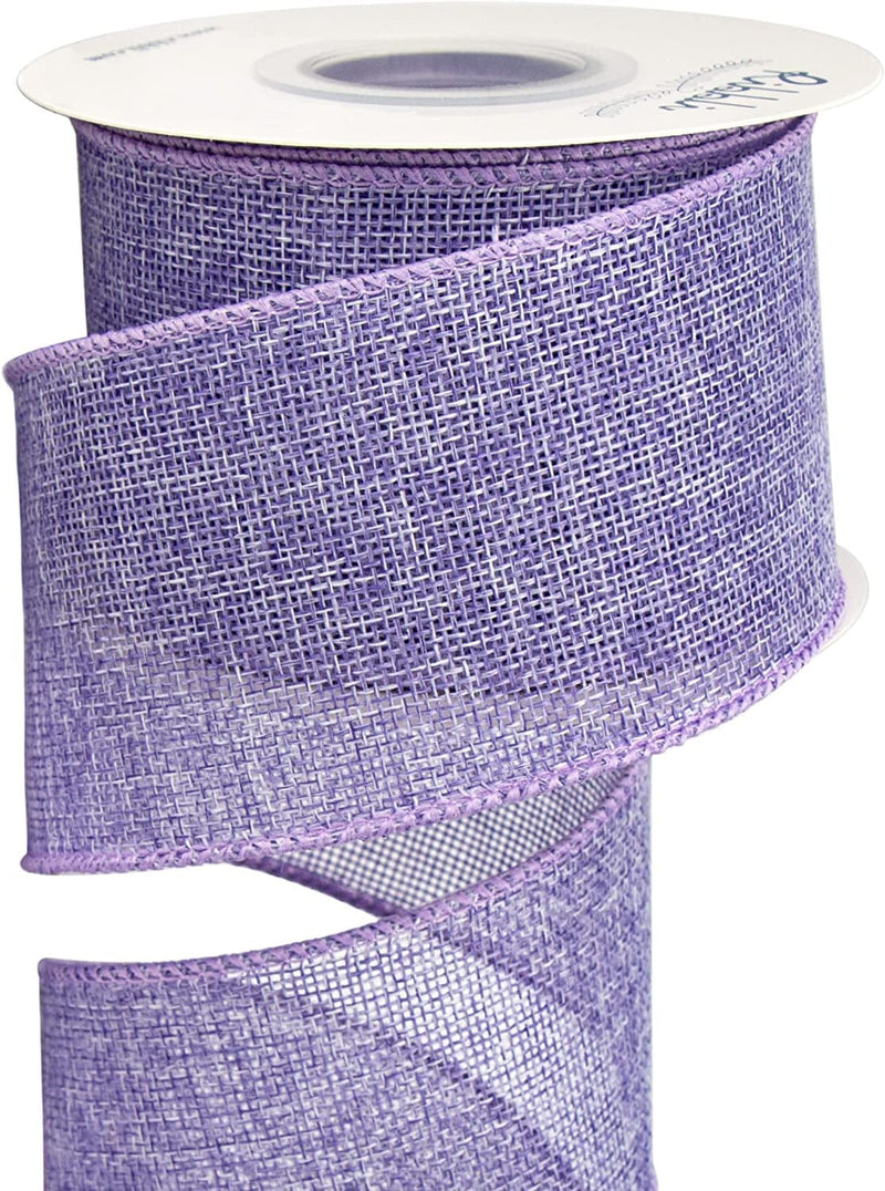 Ribbli Light Purple / Lavender Burlap Wired Ribbon,2-1/2 Inch X Continuous 10 Yard, Wired Edge Ribbon for Big Bow,Wreath,Tree Decoration,Outdoor Decoration