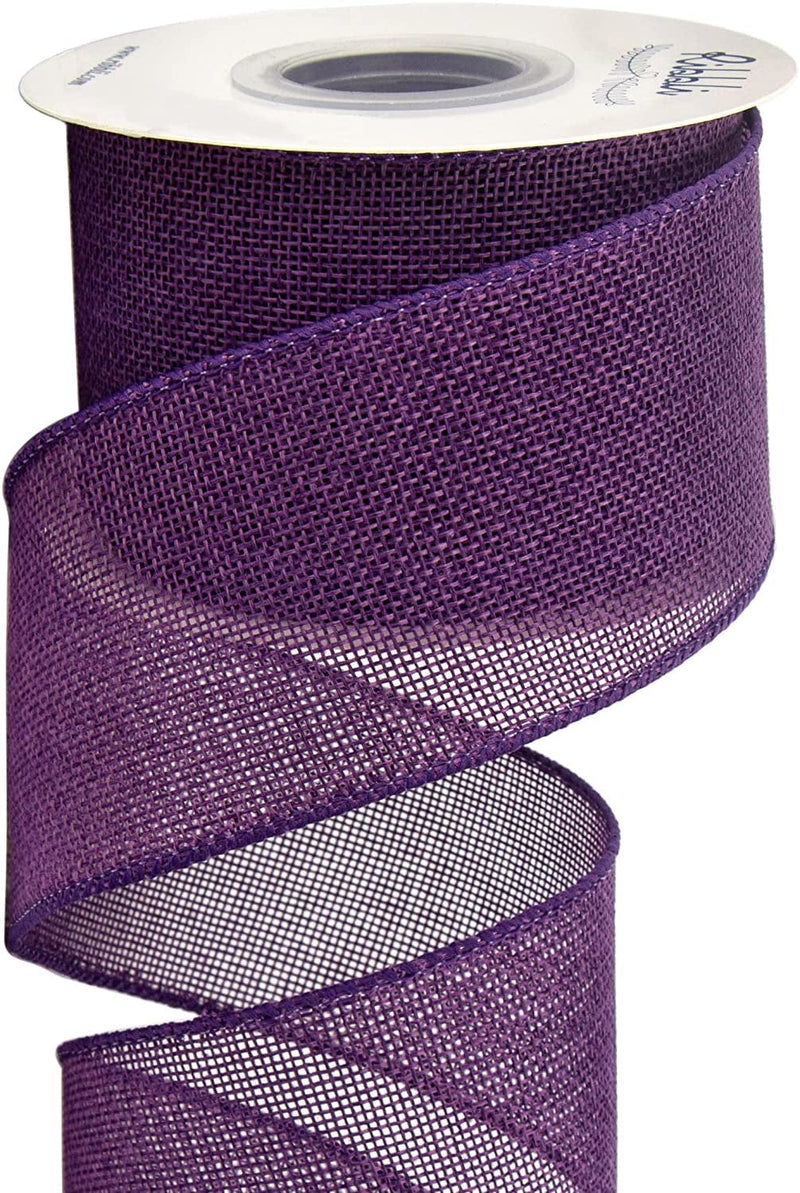 Ribbli Light Purple / Lavender Burlap Wired Ribbon,2-1/2 Inch X Continuous 10 Yard, Wired Edge Ribbon for Big Bow,Wreath,Tree Decoration,Outdoor Decoration