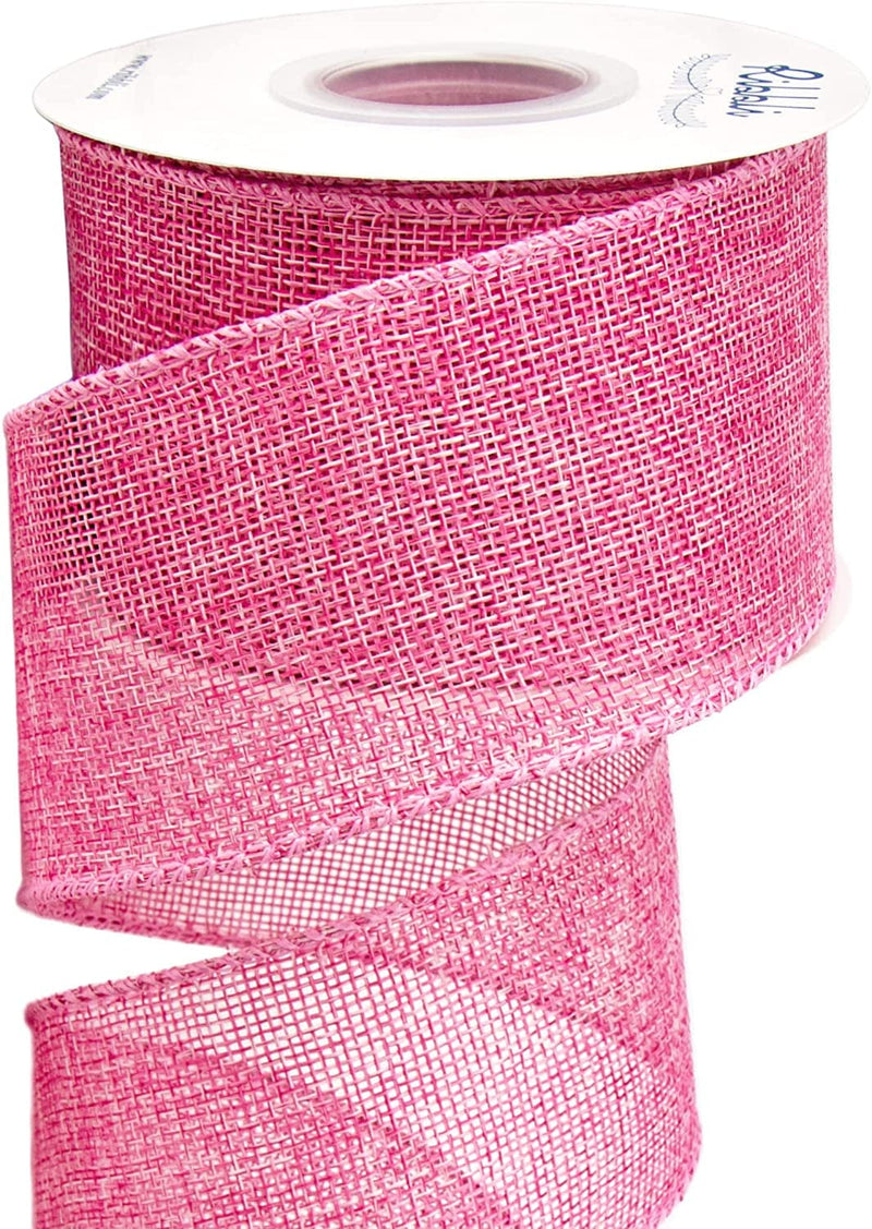 Ribbli Light Purple / Lavender Burlap Wired Ribbon,2-1/2 Inch X Continuous 10 Yard, Wired Edge Ribbon for Big Bow,Wreath,Tree Decoration,Outdoor Decoration Home & Garden > Decor > Seasonal & Holiday Decorations Ribbli Pink  