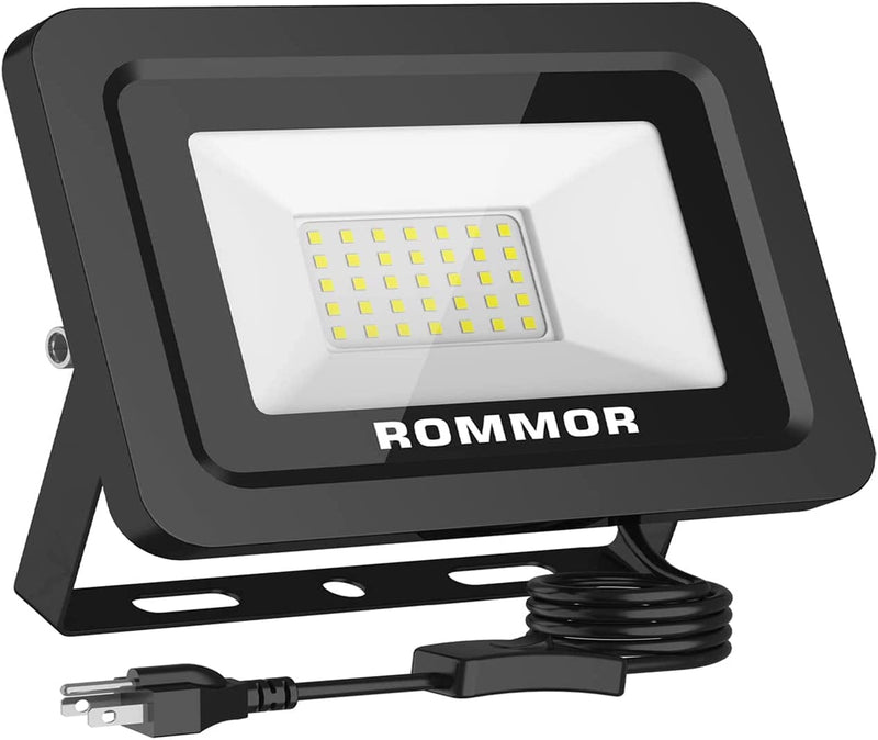 ROMMOR LED Flood Light,2Pack 60W LED Outdoor Floodlight,6000Lm Super Bright Security Lights, UL Approved Plug IP66 Waterproof Outdoor LED Daylight White Floodlight for Yard, Garden, Garages(60W*2Pack) Home & Garden > Lighting > Flood & Spot Lights ROMMOR 60W*1Pack  