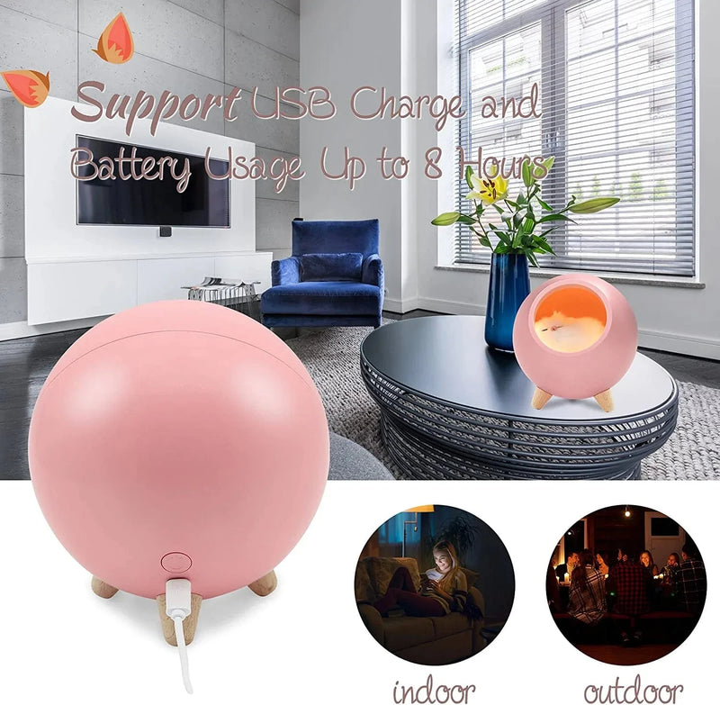 Room Decor for Women, Vency Cat Night Light for Bedroom, Cat Lover Gifts for Women Wife Mom Teen Girls, Cute Cat House Valentine Christmas Birthday Gifts (Pink) Home & Garden > Lighting > Night Lights & Ambient Lighting Vecny   