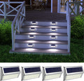 ROSHWEY Solar Outdoor Lights, 10 Pack Solar Fence Lights with 30LED Waterproof Backyard Lighting Stainless Steel Lamp for Deck Courtyard Patio Pool Home & Garden > Lighting > Lamps ROSHWEY Cool White-4 Pack  