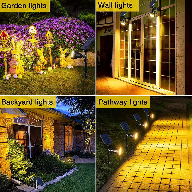 ROSHWEY Solar Spot Lights Outdoor Spotlight 18 LED Waterproof Landscape Spotlight for Garden Lawn Backyard Patio Porch Wall Deck Garage (Warmwhite- 2 Pack) Home & Garden > Lighting > Flood & Spot Lights ROSHWEY   
