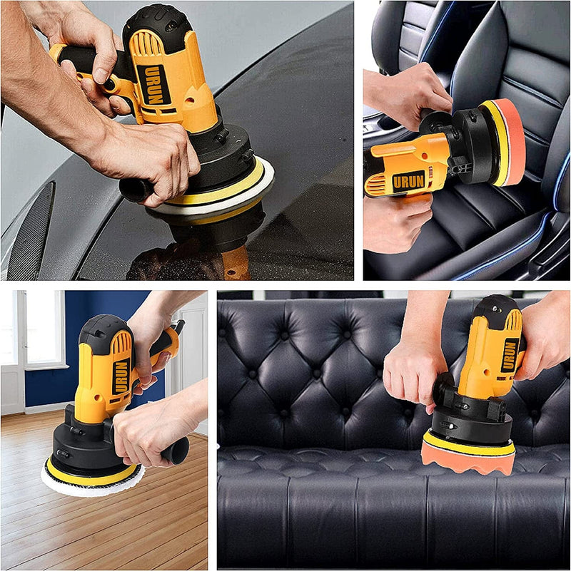 Rotary Car Polisher for Car Detailing,5-Inch,700W 600-3700RPM Dual Action Random Orbital,14 Items Variable Speed Car Polisher,Detachable Handle Car Waxing Cleaning Kit for Car/Boat/Home Appliance