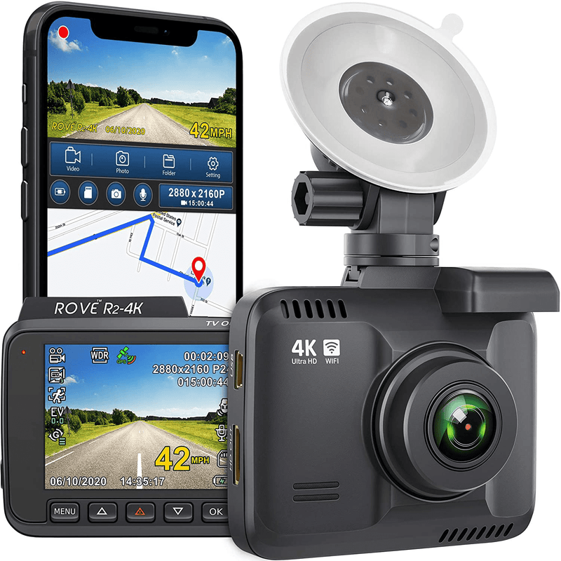 Rove R2-4K Dash Cam Built in WiFi GPS Car Dashboard Camera Recorder with UHD 2160P, 2.4" LCD, 150° Wide Angle, WDR, Night Vision Vehicles & Parts > Vehicle Parts & Accessories > Motor Vehicle Electronics ROVE Default Title  