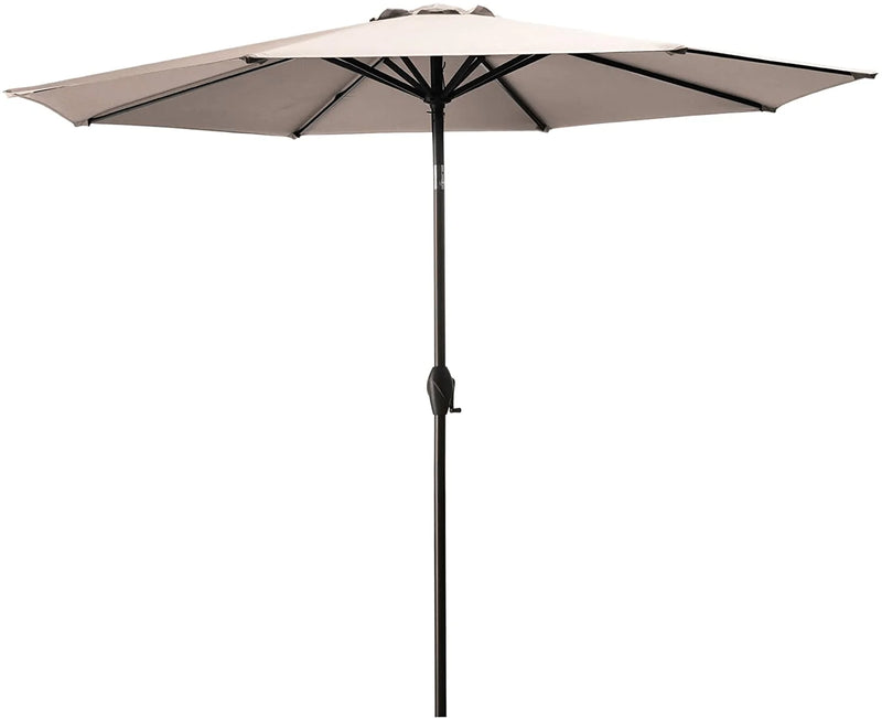 ROWHY 6.5 x 10ft Rectangular Patio Umbrella Outdoor Table Umbrella Market Umbrella with Push Button Tilt and Crank Portable Garden Sunshade UV Protection Waterproof for Lawn Garden, Backyard, Beige