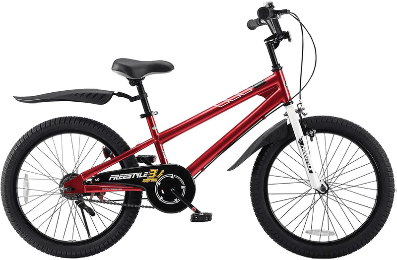 RoyalBaby Kids Bike Boys Girls Freestyle Bicycle 12 14 16 Inch with Training Wheels, 16 18 20 with Kickstand Child's Bike, Blue Red White Pink Green Orange Sporting Goods > Outdoor Recreation > Cycling > Bicycles Royalbaby Red 20 Inch With Kickstand (Dual Hand Brakes) 