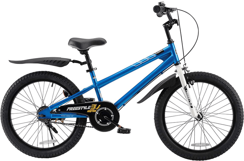 RoyalBaby Kids Bike Boys Girls Freestyle Bicycle 12 14 16 Inch with Training Wheels, 16 18 20 with Kickstand Child's Bike, Blue Red White Pink Green Orange Sporting Goods > Outdoor Recreation > Cycling > Bicycles Royalbaby Blue 20 Inch With Kickstand (Dual Hand Brakes) 