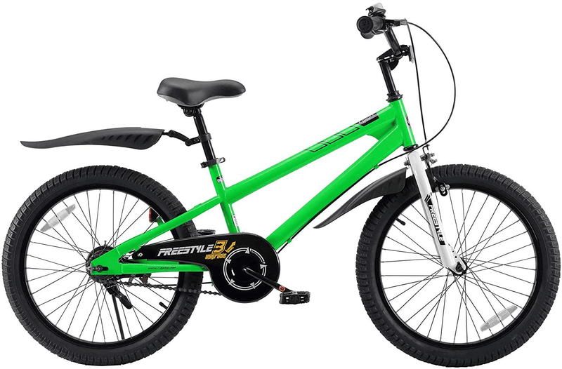 RoyalBaby Kids Bike Boys Girls Freestyle Bicycle 12 14 16 Inch with Training Wheels, 16 18 20 with Kickstand Child's Bike, Blue Red White Pink Green Orange Sporting Goods > Outdoor Recreation > Cycling > Bicycles Royalbaby Green 20 Inch With Kickstand (Dual Hand Brakes) 