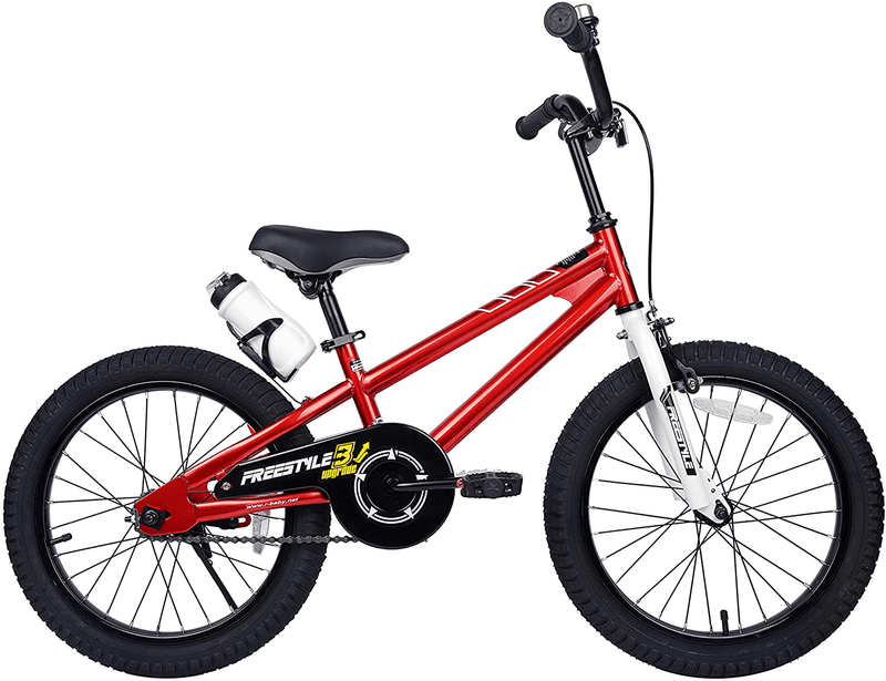 RoyalBaby Kids Bike Boys Girls Freestyle Bicycle 12 14 16 Inch with Training Wheels, 16 18 20 with Kickstand Child's Bike, Blue Red White Pink Green Orange Sporting Goods > Outdoor Recreation > Cycling > Bicycles Royalbaby Red 18 Inch With Kickstand 