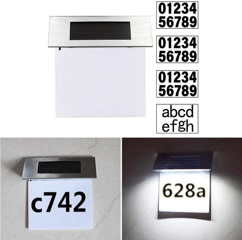 Ruifaya House Numbers Letter Solar Powered Light Address Sign Led Solar Lamp Outdoor Waterproof Stree for Home Plaque Yard I7T3 Lighting