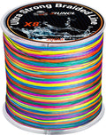 RUNCL Braided Fishing Line, 8 Strand Abrasion Resistant Braided Lines, Super Durable, Smooth Casting, Zero Stretch, Smaller Diameter, Rainbow Color for Extra Visibility, 328-1093 Yds, 12-100LB Sporting Goods > Outdoor Recreation > Fishing > Fishing Lines & Leaders RUNCL A - 328Yds/300M(8 Strands) 12LB(5.4kgs)/0.09mm/0.4# 