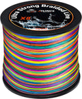 RUNCL Braided Fishing Line, 8 Strand Abrasion Resistant Braided Lines, Super Durable, Smooth Casting, Zero Stretch, Smaller Diameter, Rainbow Color for Extra Visibility, 328-1093 Yds, 12-100LB Sporting Goods > Outdoor Recreation > Fishing > Fishing Lines & Leaders RUNCL B - 546Yds/500M(8 Strands) 12LB(5.4kgs)/0.09mm/0.4# 