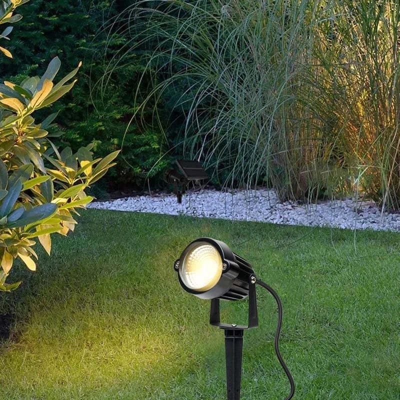 S SMIFUL Warm White Spot Lights, LED Landscape Lighting Lights, 5W 3000K Outdoor Spot Lights with Spiked Stand Waterproof Garden Spotlight for Yard House Lawn Decorative Lamp US 3- Plug (2 Lights) Home & Garden > Lighting > Flood & Spot Lights smiful   
