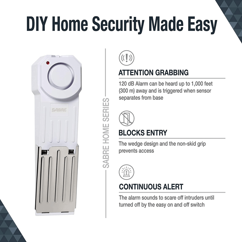 SABRE HS-DSA Wedge Door Stop Security Alarm with 120 dB Siren --- Great for Home, Travel, Apartment or Dorm Vehicles & Parts > Vehicle Parts & Accessories > Vehicle Safety & Security > Vehicle Alarms & Locks > Automotive Alarm Systems SABRE   