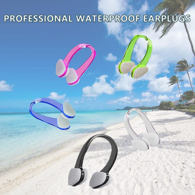 Sainspeed Swimming Ear Plugs, 6 Pair - Comfortable, Waterproof, Reusable Silicone Ear Plugs Nose Clip Set for Swimming, Snorkeling, Showering, Surfing and Bathing ( Size: Adults & Teens 14+) Sporting Goods > Outdoor Recreation > Boating & Water Sports > Swimming SainSpeed   