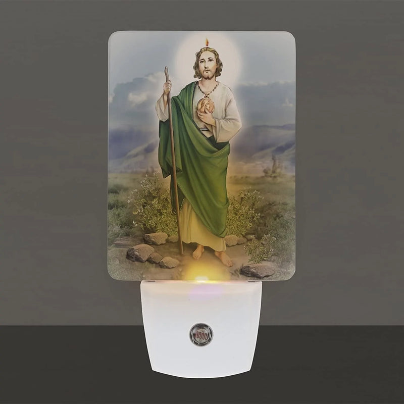 Saints Collection Unique St. Jude Plug in LED Night Light with Automatic Dusk to Dawn Sensor, Devotional Night Light, for Nursery, Bathroom, Bedroom, Kids Room, and Hallway Home & Garden > Lighting > Night Lights & Ambient Lighting CKK Home Décor   