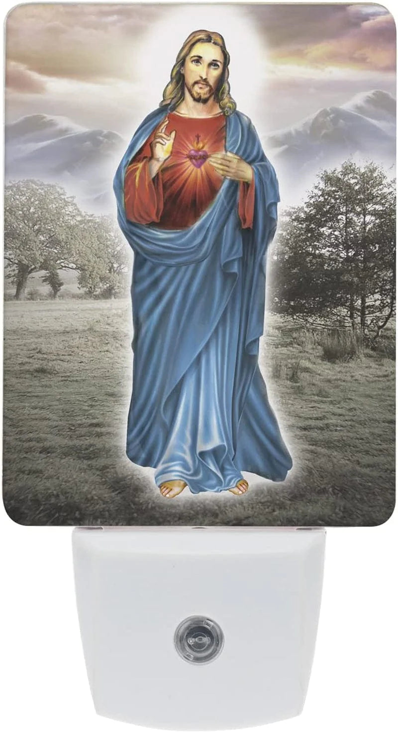 Saints Collection Unique St. Jude Plug in LED Night Light with Automatic Dusk to Dawn Sensor, Devotional Night Light, for Nursery, Bathroom, Bedroom, Kids Room, and Hallway