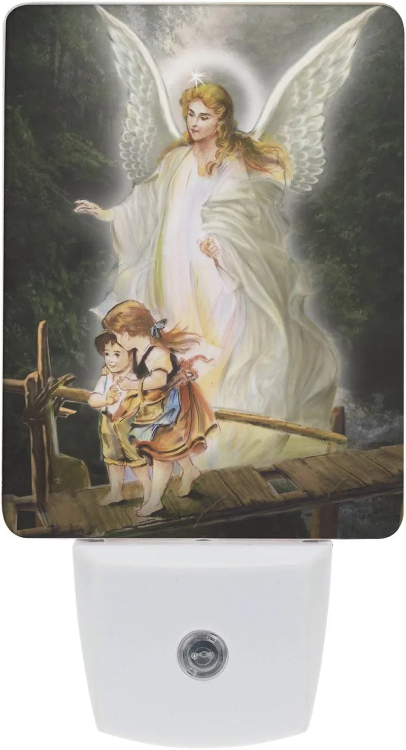 Saints Collection Unique St. Jude Plug in LED Night Light with Automatic Dusk to Dawn Sensor, Devotional Night Light, for Nursery, Bathroom, Bedroom, Kids Room, and Hallway Home & Garden > Lighting > Night Lights & Ambient Lighting CKK Home Décor GUARDIAN ANGEL  