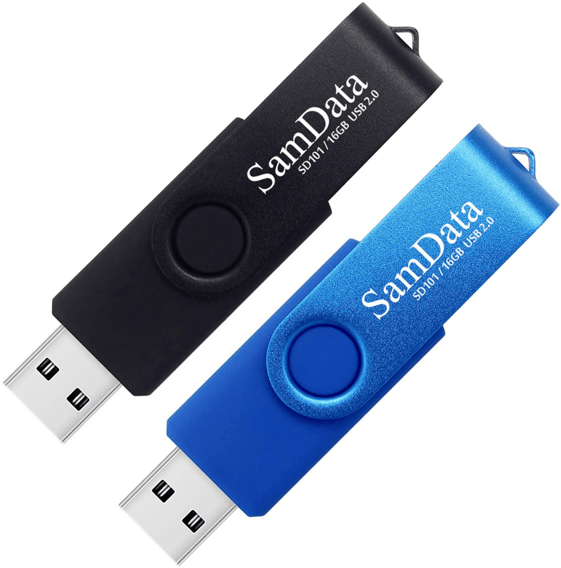 SamData 32GB USB Flash Drives 2 Pack 32GB Thumb Drives Memory Stick Jump Drive with LED Light for Storage and Backup (2 Colors: Black Blue) Electronics > Electronics Accessories > Computer Components > Storage Devices > USB Flash Drives SamData Blue Black 16GB*2 16GB 