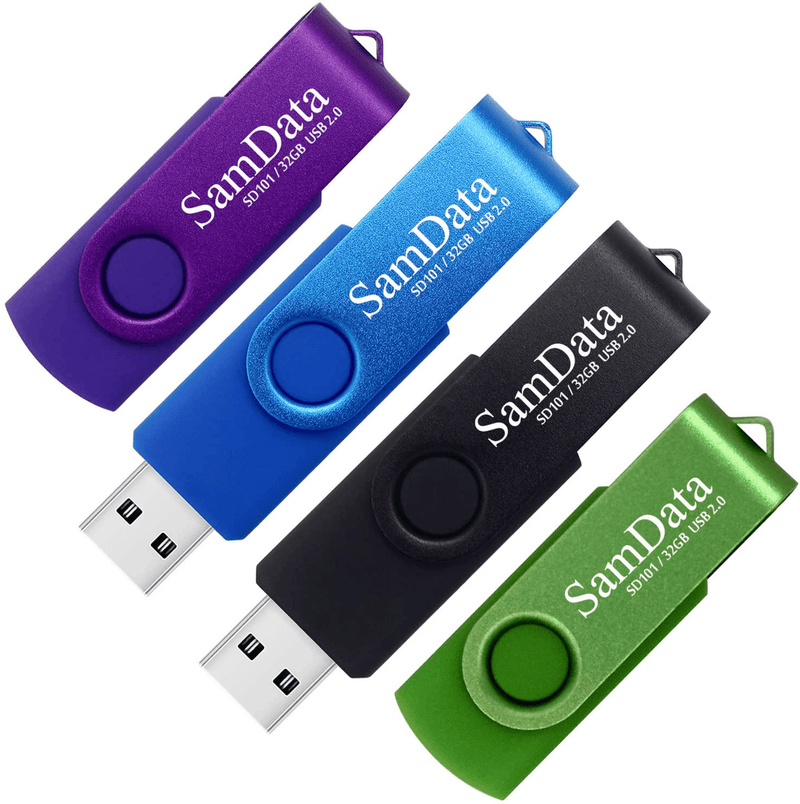 SamData 32GB USB Flash Drives 2 Pack 32GB Thumb Drives Memory Stick Jump Drive with LED Light for Storage and Backup (2 Colors: Black Blue) Electronics > Electronics Accessories > Computer Components > Storage Devices > USB Flash Drives SamData Multicoloured 32GB*4 32GB 