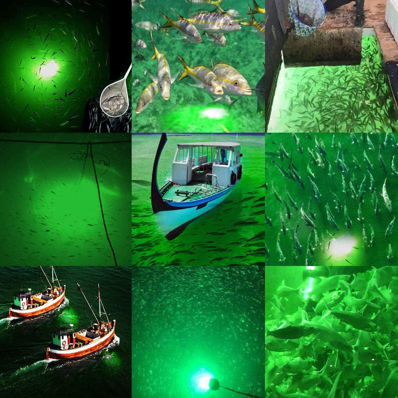 SAMDO IP68 12V LED Underwater Fishing Light 1080 Lumens Fish Attracting Light, Night Fishing Light 10.8W