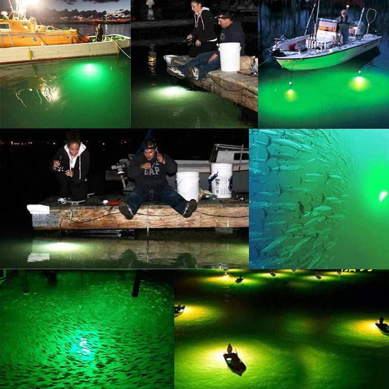 SAN`S LUBOV Submersible LED Fishing Lights- 12V IP68 Waterproof Outdoors Underwater Dock Night Fishing Light - Lure Bait Finder Fish Attractor to Attract & Catch More Crappie, Shrimp and Squid Etc