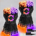 SANJICHA 2-Pack 66FT 200 LED Christmas Lights, Extendable Christmas Tree Lights, Waterproof Outdoor String Lights Indoor with Memory Function & Timer & 8 Lighting Modes (Warm White) Home & Garden > Lighting > Light Ropes & Strings SANJICHA Orange and Purple  