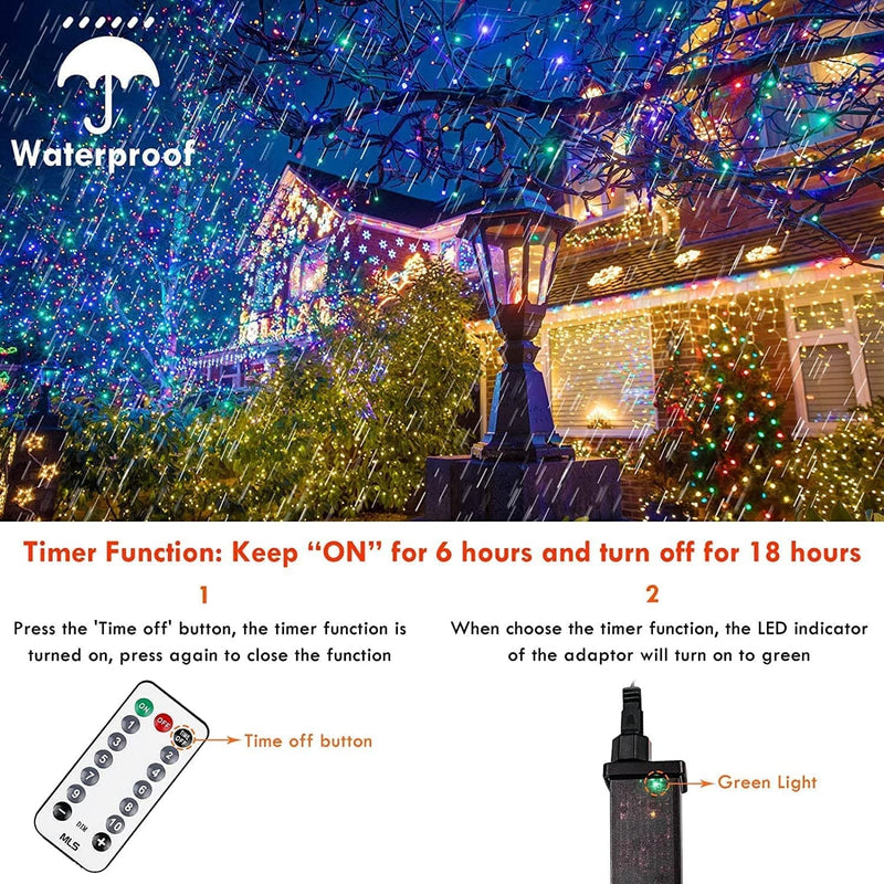 SANJICHA 2-Pack 66FT 200 LED Color Changing Christmas String Lights (Warm White to Multicolor), Extendable Christmas Tree Lights with Memory Function & Timer & Remote Home & Garden > Lighting > Light Ropes & Strings SANJICHA   