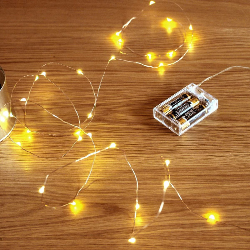 Sanniu Led String Lights, Mini Battery Powered Copper Wire Starry Fairy Lights, Battery Operated Lights for Bedroom, Christmas, Parties, Wedding, Centerpiece, Decoration (5M/16Ft Warm White) Home & Garden > Lighting > Light Ropes & Strings Sanniu Warm White 1 Pack 