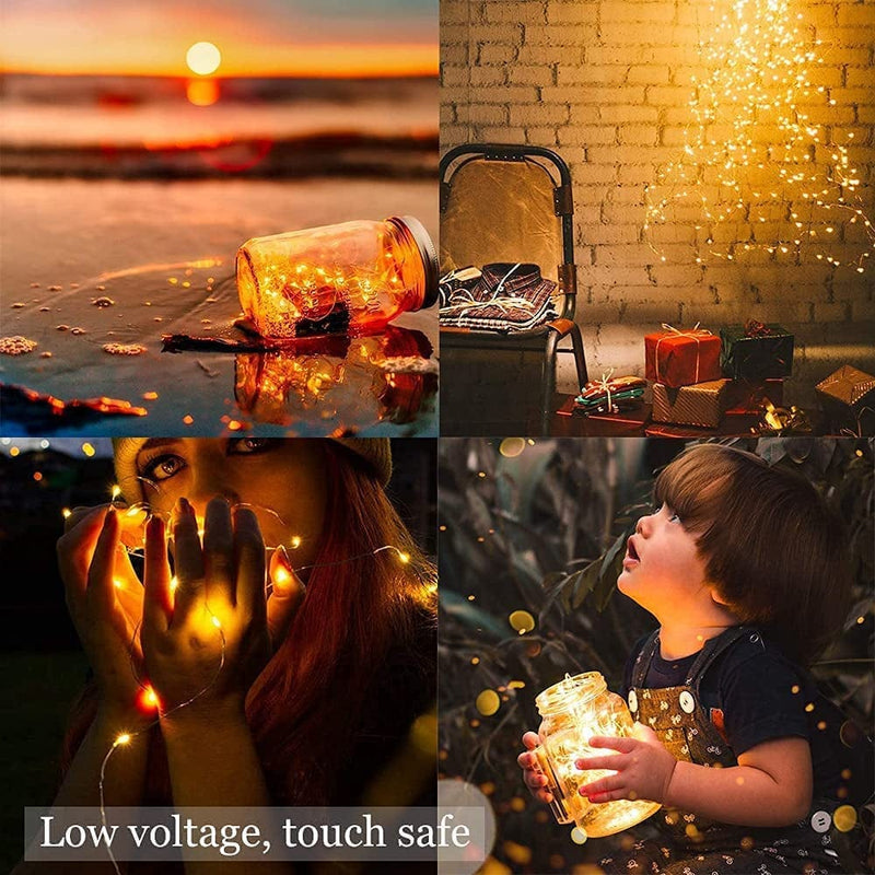 Sanniu Led String Lights, Mini Battery Powered Copper Wire Starry Fairy Lights, Battery Operated Lights for Bedroom, Christmas, Parties, Wedding, Centerpiece, Decoration (5M/16Ft Warm White) Home & Garden > Lighting > Light Ropes & Strings Sanniu   