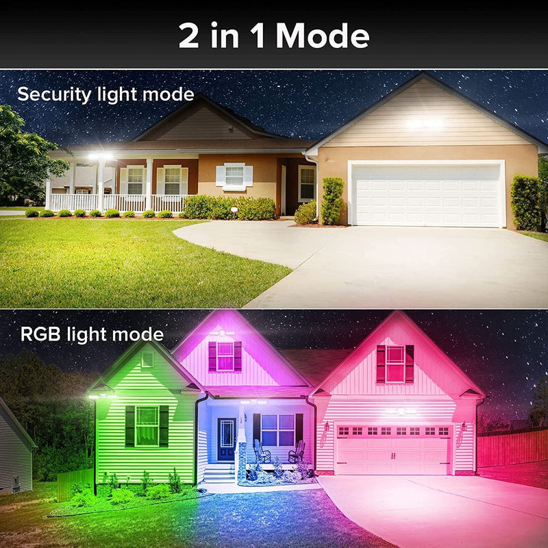 SANSI 30W LED Security Light 2 in 1 Mode, 3000LM RGBW 5000K Flood Lights Outdoor, IP66, Super Bright Flood Light With16 Colors 4 Modes, Dimmable, for Garage, Yard, Patio Home & Garden > Lighting > Flood & Spot Lights SANSI   