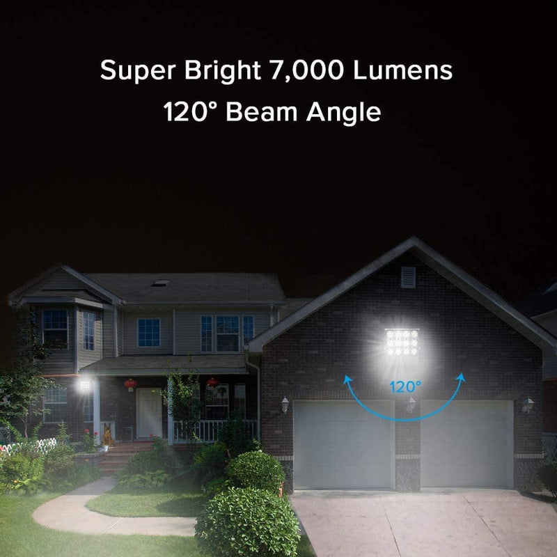 SANSI 60-70W (500W Equiv.) Outdoor LED Security Flood Light with Plug, Daylight 5700K, Super Bright 7000Lm, IP66 Waterproof Home & Garden > Lighting > Flood & Spot Lights SANSI   