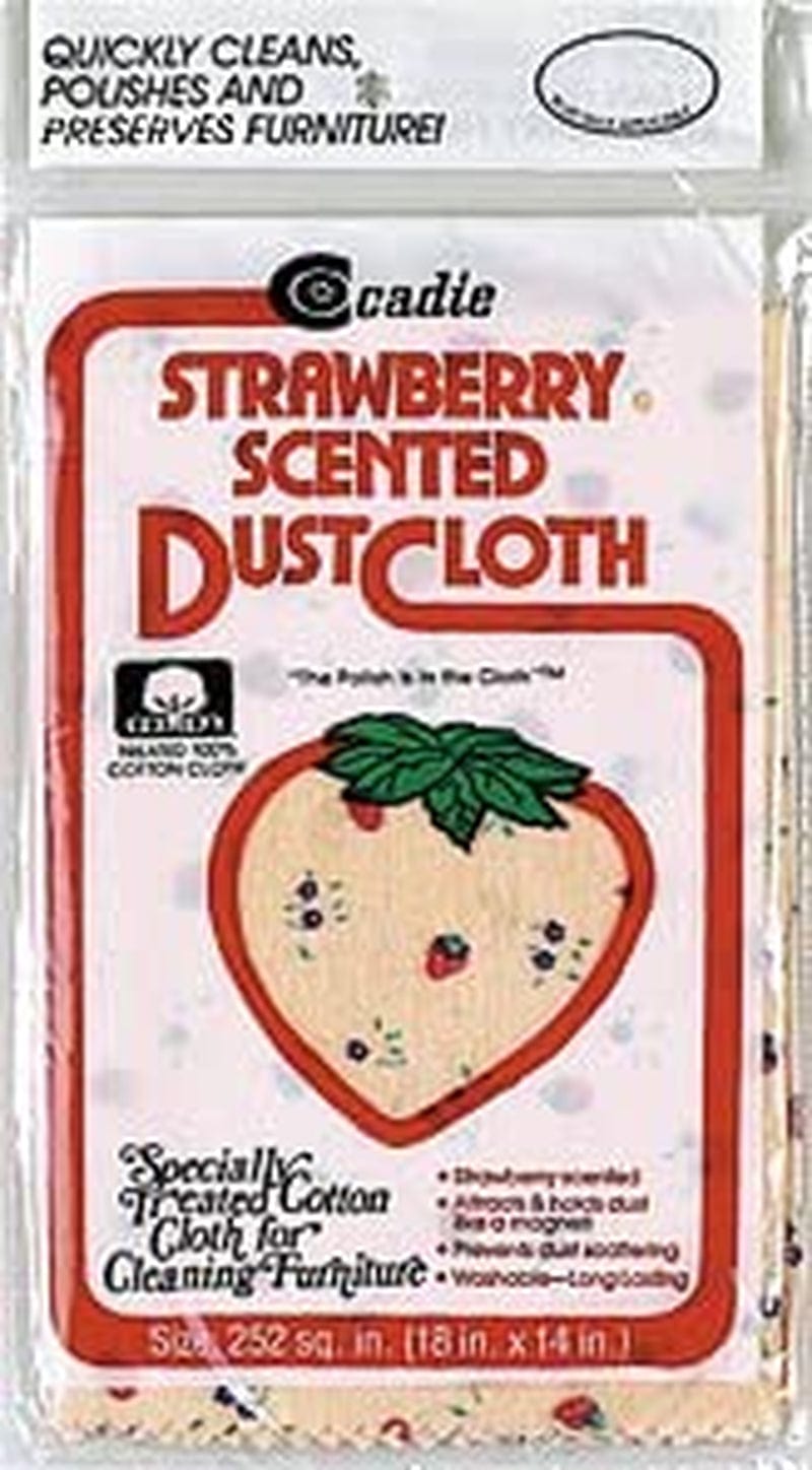 Scented Cleaning Dust Cloth-Specially Treated Cotton Flannel for Dusting, Wiping and Removing Dirt for Furniture, Woodwork, Appliances and Tiles | Fresh Strawberry Scent Wipe Clean Micro-Towel 4 Pack